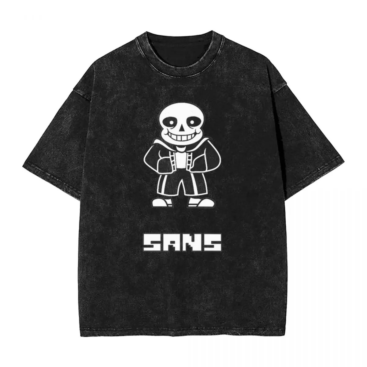 

Washed T Shirt Sans Papyrus Undertale Hip Hop T-Shirts Oversize Gaming Streetwear Short Sleeve Summer Tops Tops Tees Men Women