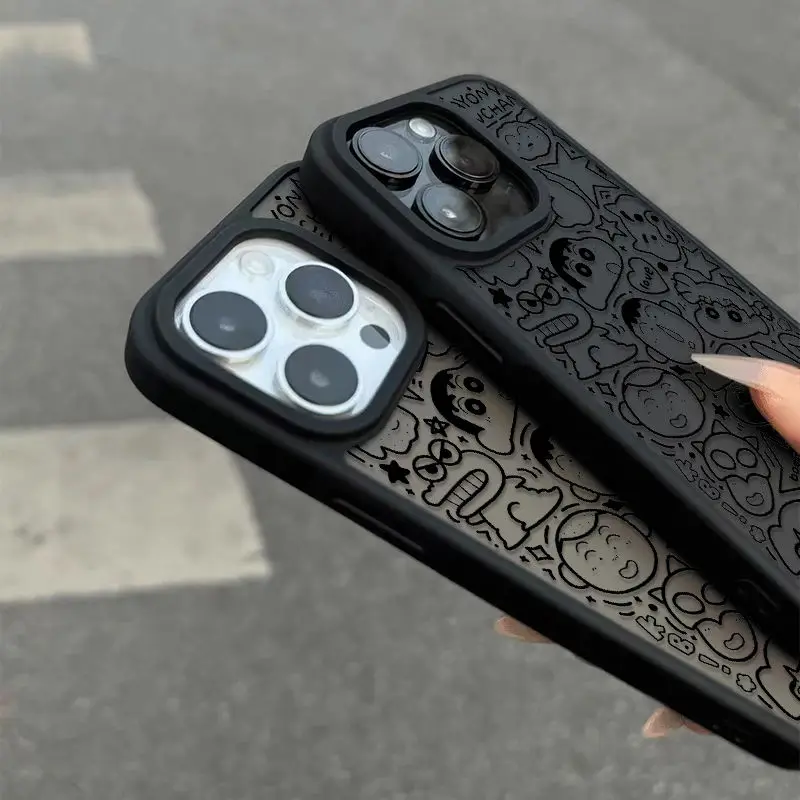 Kawaii تلوين شين تشان الكرتون جراب هاتف آيفون 11 12 13 14 15 16 برو ماكس 16E XS X XR 7 8 زائد SE غطاء ناعم