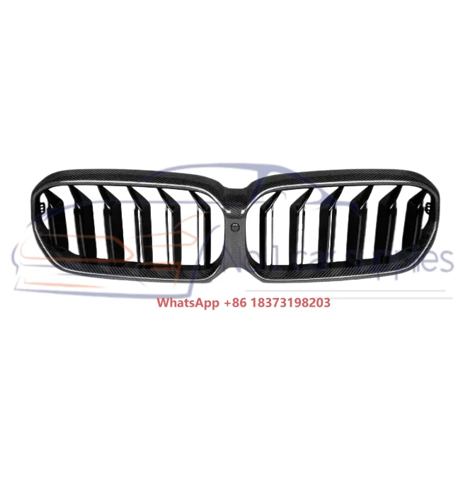 

Dry Carbon Fiber Double Slats Front Bumper Mesh Grill Grille for 5 Series G30 LCI 530i 540i 2020+