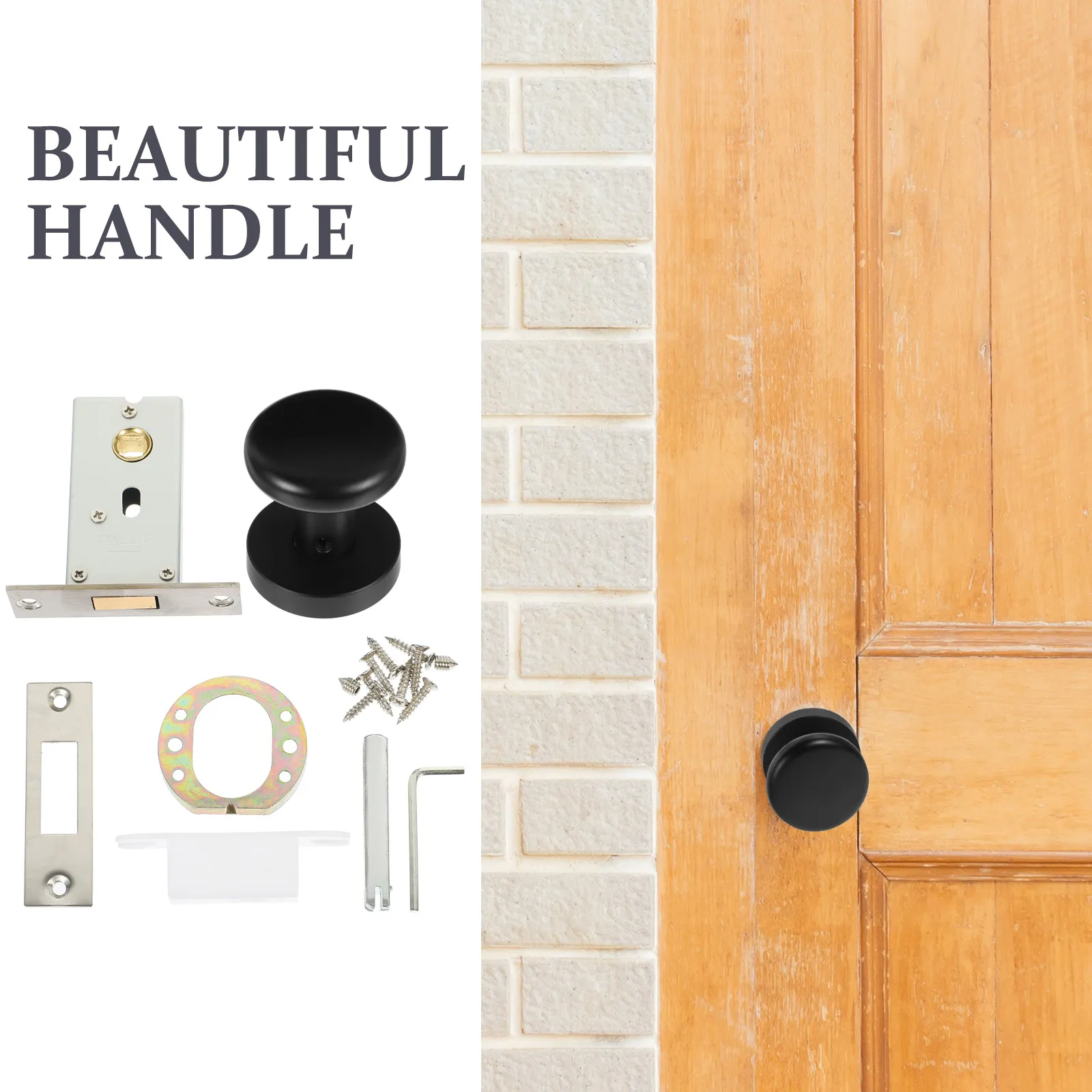 

1Set Durable Zinc Alloy Door Lock Keyless Silent Rotate Bolt Latch Security Handle for Home Security Door Lock