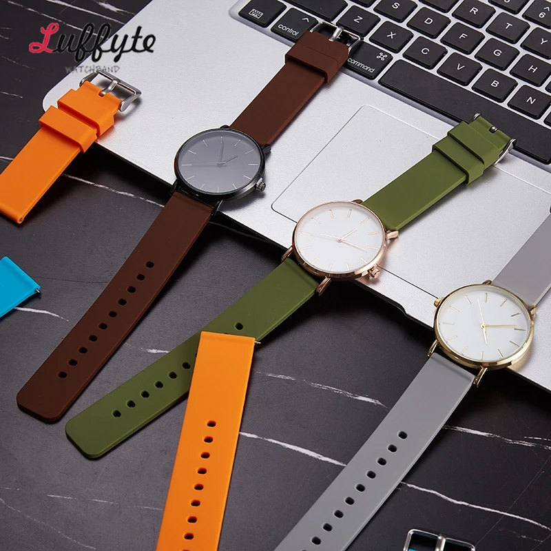 Silicone Watch Band 12mm 14mm 16mm 18mm 20mm 22mm 24mm Quick Release Watch Strap for Men Women Replacement Bracelet