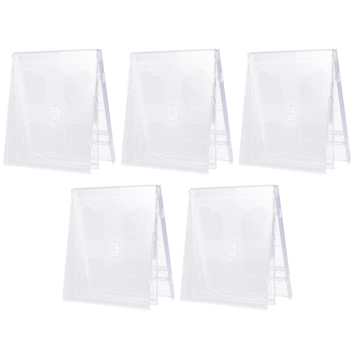 

5pcs Dual Cd Jewel Case Plastic Standard Empty Clear Replacement Dvd Media Video Storage Compact Disc Protective Holder Package