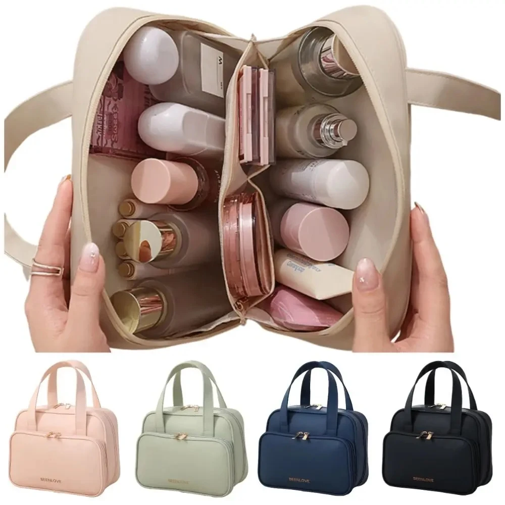 

Large Capacity Cosmetic Storage Bags Multi-Functional Waterproof Travel Makeup Handbag with Handle Dustproof Sundries Organizer