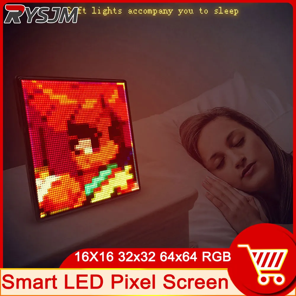 Smart LED Matrix Pixel Display RGB DIY Graffiti App Control Art Display For Gaming Room Decor Cool Animation Frame