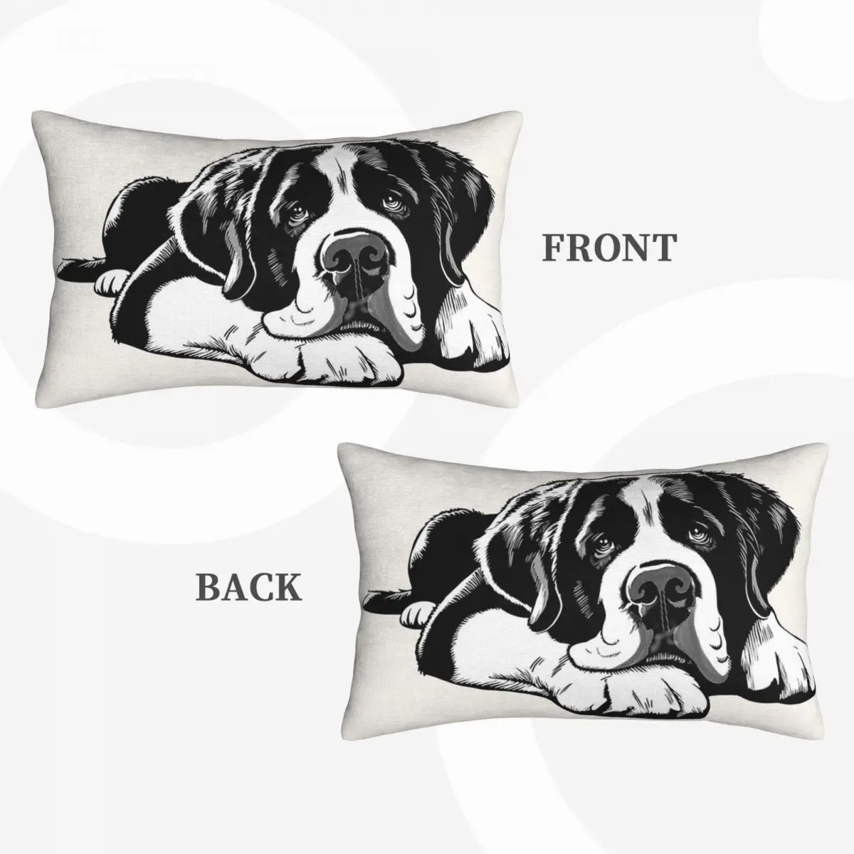 The Saint Bernard Rectangle Pillowcase Cushion Cover Decorative Bedroom Bed Home Comfort Throw Pillow