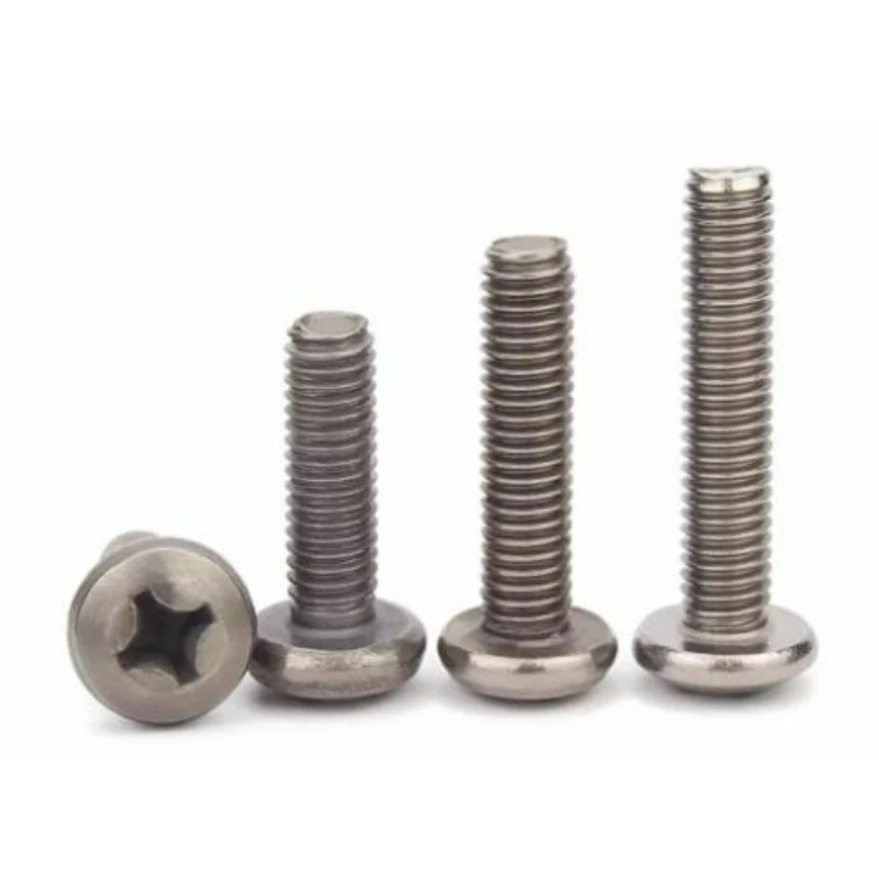 5/10/20pcs TA2 Pure Titanium Round Head Cross Screws M1.6 M2 M2.5 M3 M4 M5 M6 M8 Pure Titanium Pan Head Cross Screws
