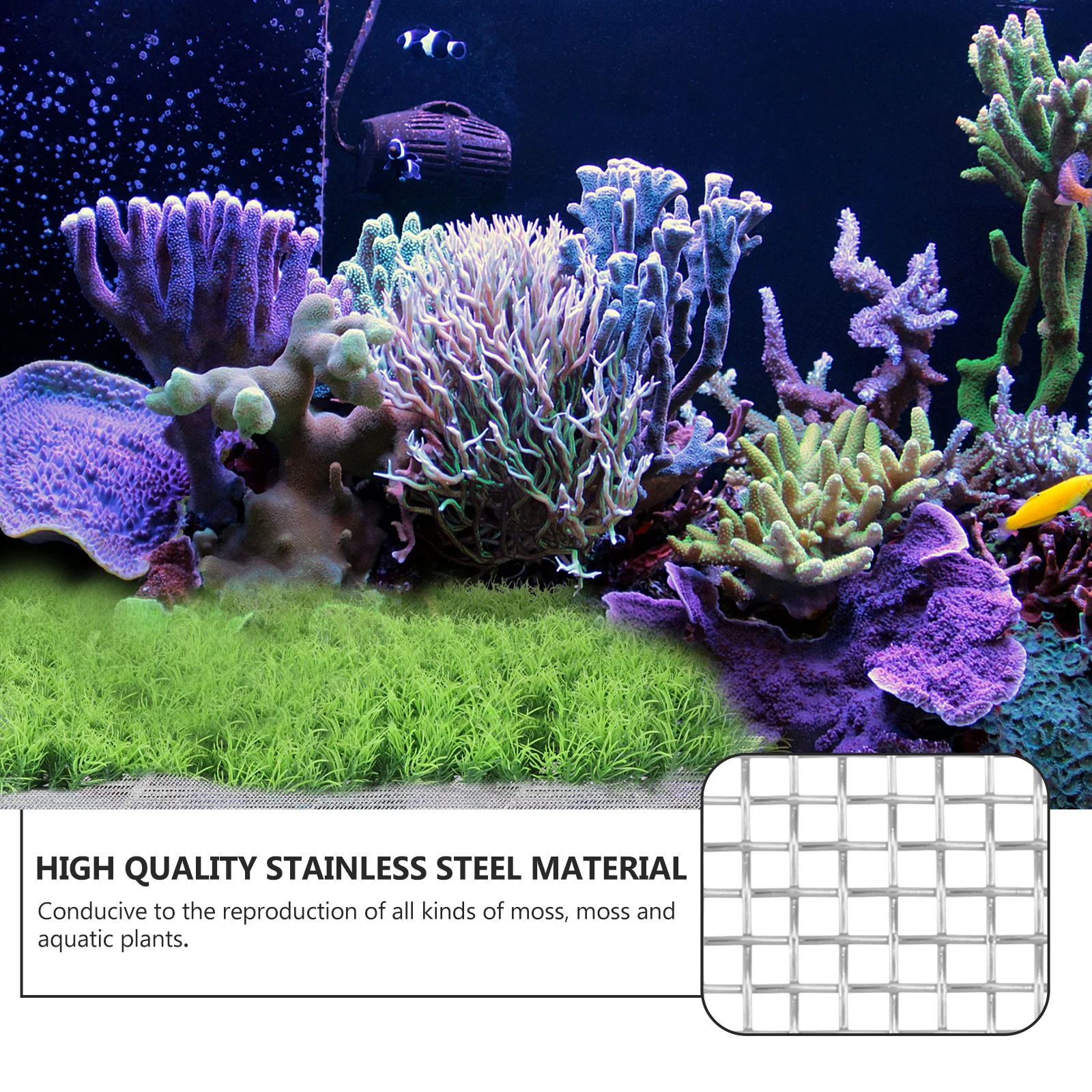 

10pcs Water Grass Mesh Pad Stainless Steel Anti-Rust Aquarium Plant Fixed Net For Fish Tank Moss Carpet Aquatic Grass Tool Pet