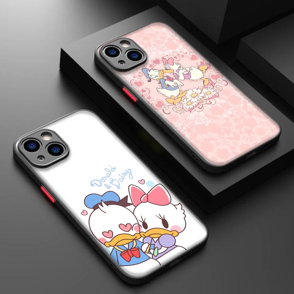 T87 Donald Duck Paar Schutz linse Softcase für iPhone 15 14 plus 13 12 11 x xs xr pro max mini 8 7 plus