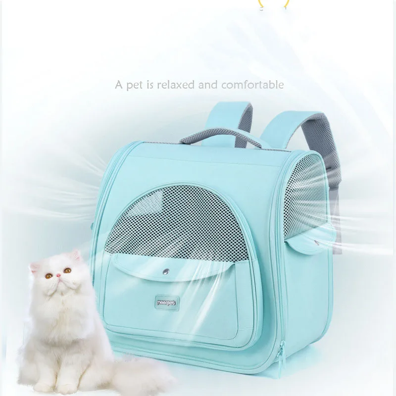 Oulylan Pet Cat Backpack Portable Outdoor Carrier Foldable Ventilated Design Cat Dog Backpack Carrier Bag Pet Supplies