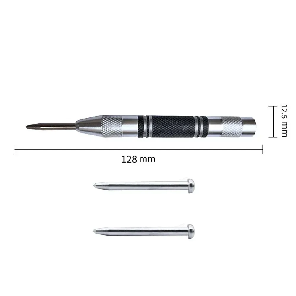 3Pcs Automatic Center Punch Automatic Center Pin Positioner Mark Puncture Adjustable Marker Woodworking Tool Kit Accessories