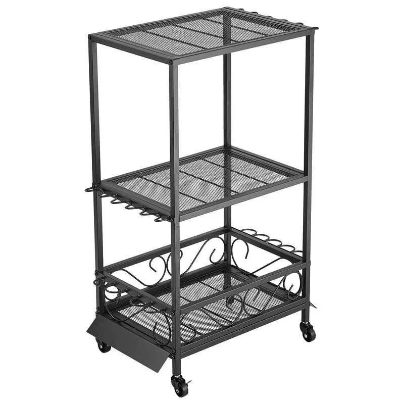 

10-Pole Fishing Rod Holder Rack with Wheels for Garage Storage