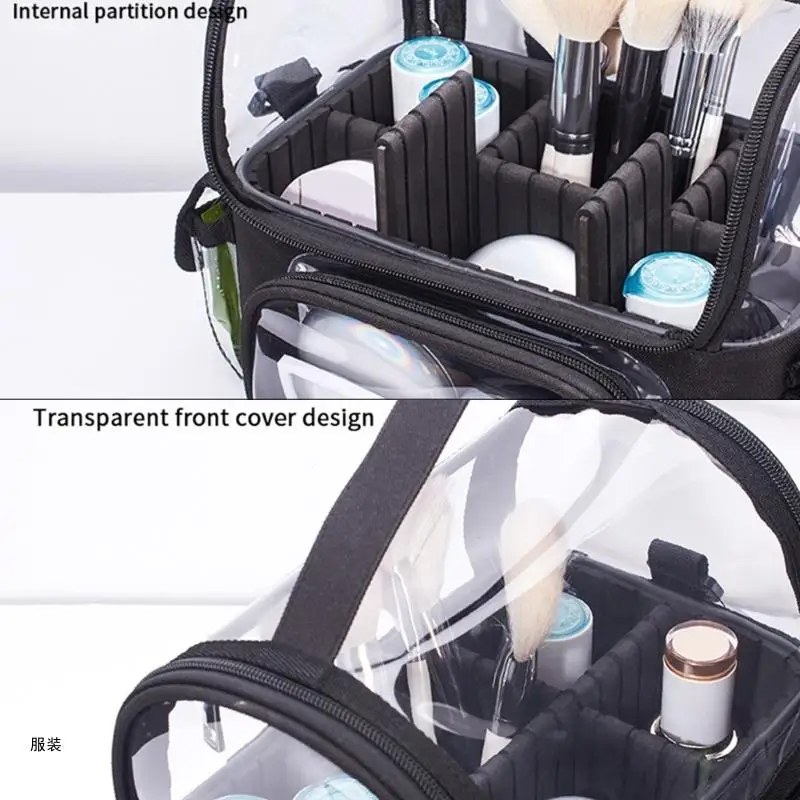 D0UD Versatile Makeup Storage Case Cosmetic Bag with Removable Dividers for Women