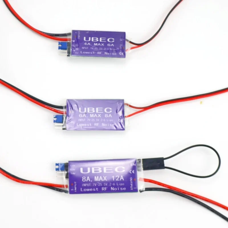 

4A 6A 8A UBEC Output 5V / 6V 6A / 8A Max 12A 2-6S Lipo / 6-16 cell Ni-Mh Input Switch Model BEC for RC Airplanes