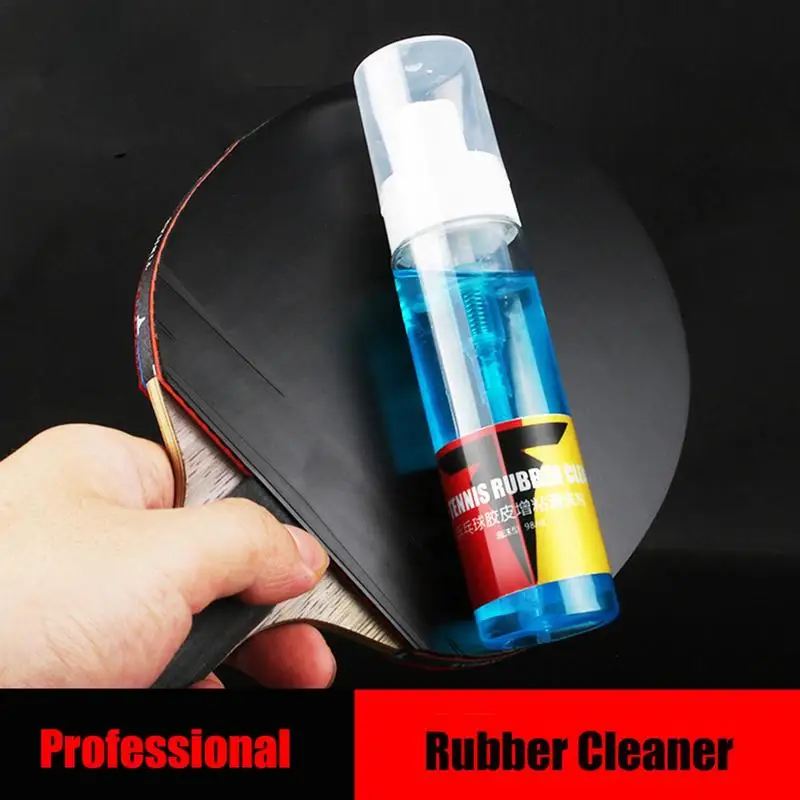 Table Tennis Racket Cleaner Table Tennis Racket Detergent Agent 98 ML Ping-Pong Rubber Cleaners Spray With Sponge Cleaning