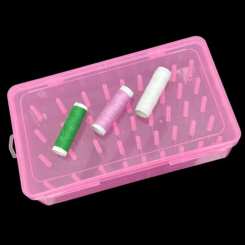 42 Axis Sewing Threads Storage Box Bobbin Carrying Case Container Holder Transparent Needle Wire Storage Organizer Sewing Reel