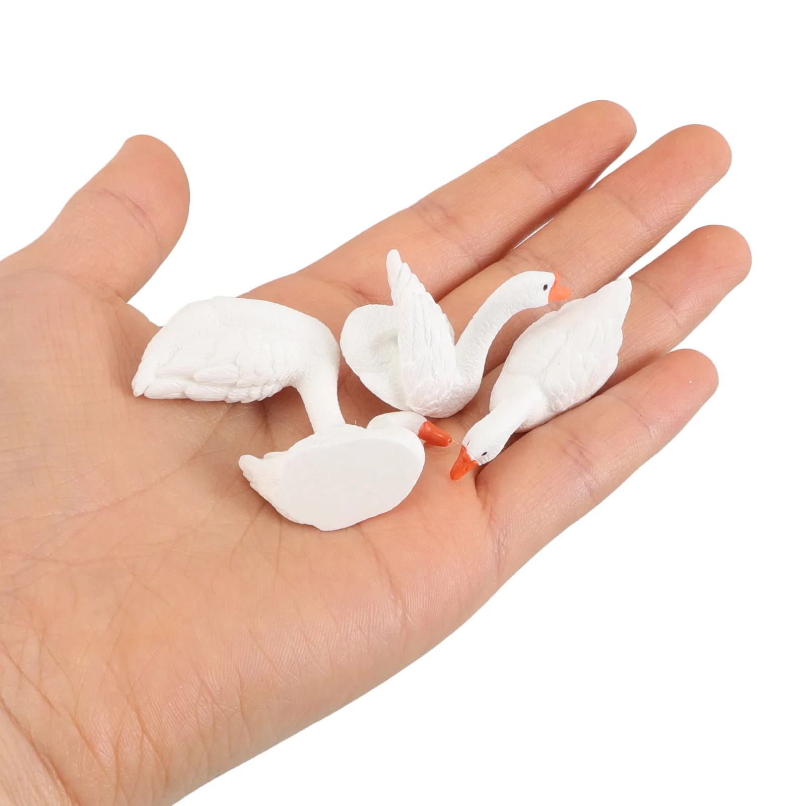 

6Pcs White Swan Decorations Mini Resin Statues for Garden Bonsai Micro Landscape Small Swan Ornaments Home Desk Decor