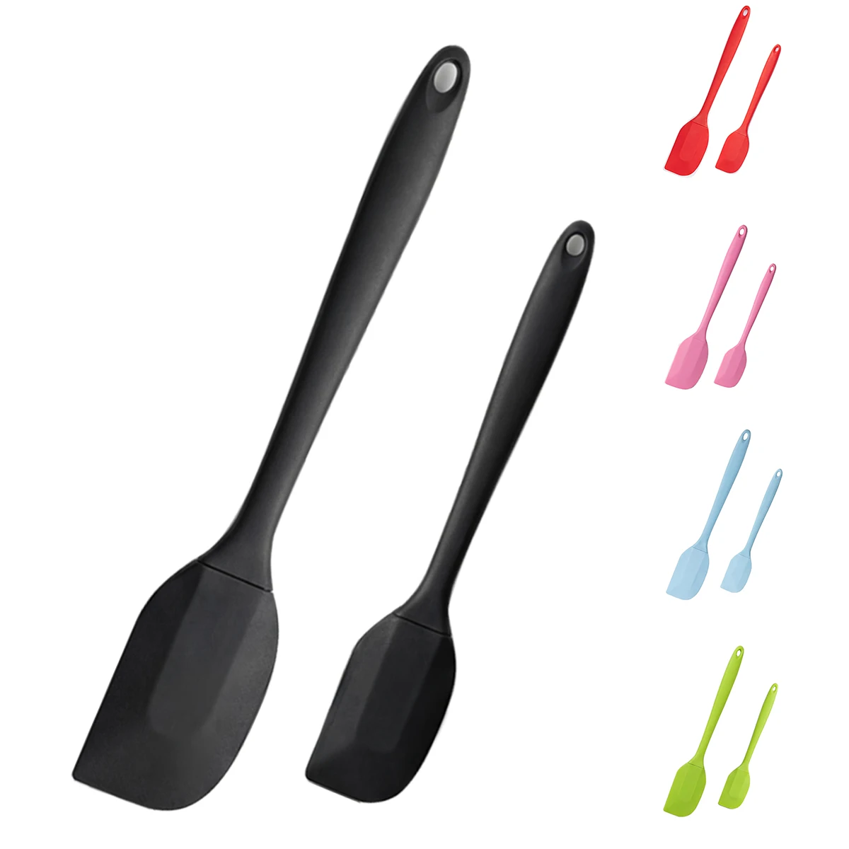 Conjunto de 2 Espátulas de Silicone para Bolo e Creme, Espátula de Cozinha Resistente ao Calor, Tipo Dividido, Raspador de Massa, Ferramenta de Decoração