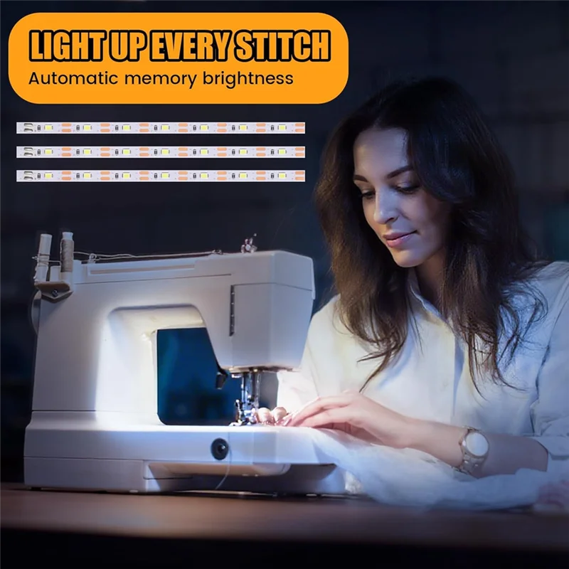 

【RECOMMEND】Светодиодная лента с 108 светодиодами, 6 упаковок световой ленты для швейной машины с сенсорным диммером, длина 11,8 дюйма