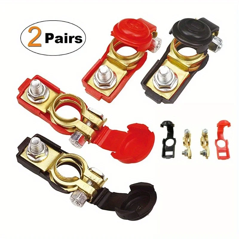 12V Battery Terminals Clamps For Car Caravan Boat Motorcycle Positive & Negative Electrode Quick Release Lift Off Connector