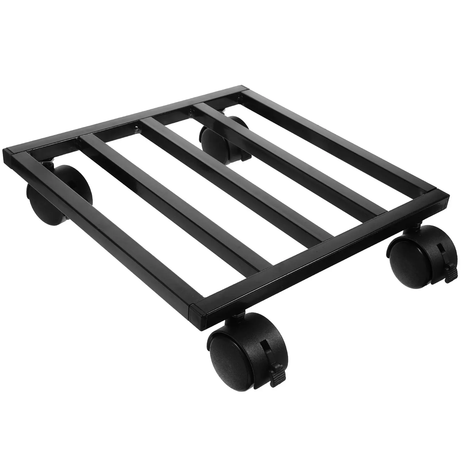 Sturdy Iron Plant Stand with Smooth Rolling Casters for Heavy Pots Movable Planter Holder Flowerpot Tray with Wheels Indoor