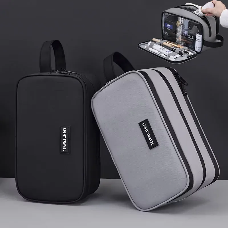 Men's Makeup Bag 3 Layer Elite Series Large Capacity Men's Toiletry Bag Travel Essentials Portable Premium Cosmetics Organizer