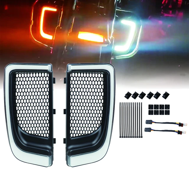 Owiewka motocyklowa dolne grille LED Light dla Touring 14-19 CVO przemieszczanie się po ulicy Electra Road Glide Ultra FLHTK Ultra Limited