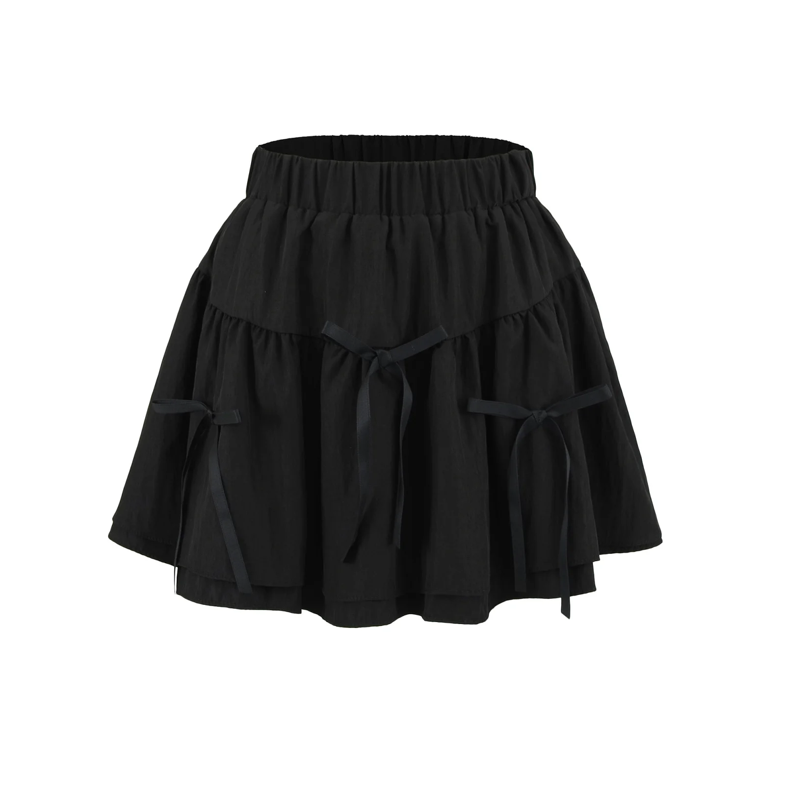 falda Pada de Cintura Alta Estilo Coreano, Falda de Pastel para Mujer, Falda Corta Tipo A Anti-Transparencia con Lazo ...