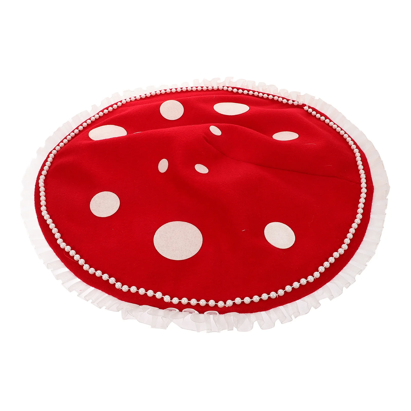 

Mushroom Hat Headwear Red Cosplay Accessories Pearl Decor Party Hats Comfortable Gentle Materials Stage Photo Prop