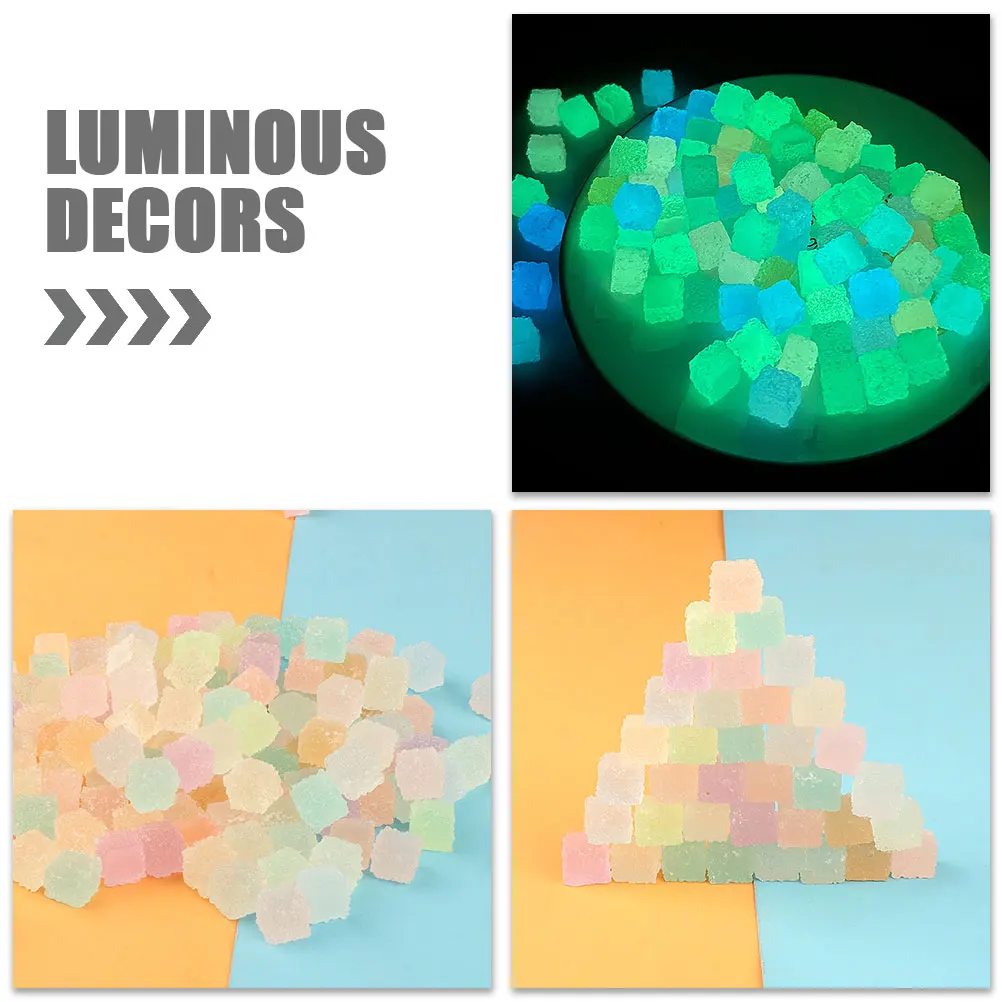 

30 Pcs Phone Case Simulated Luminescent Sugar Cube Color Plastic Multi-function Decor