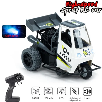 New S915 Three wheels RC motorcycle with light spray 2.4G remote control electric high speed emulation motorcycles toys for children