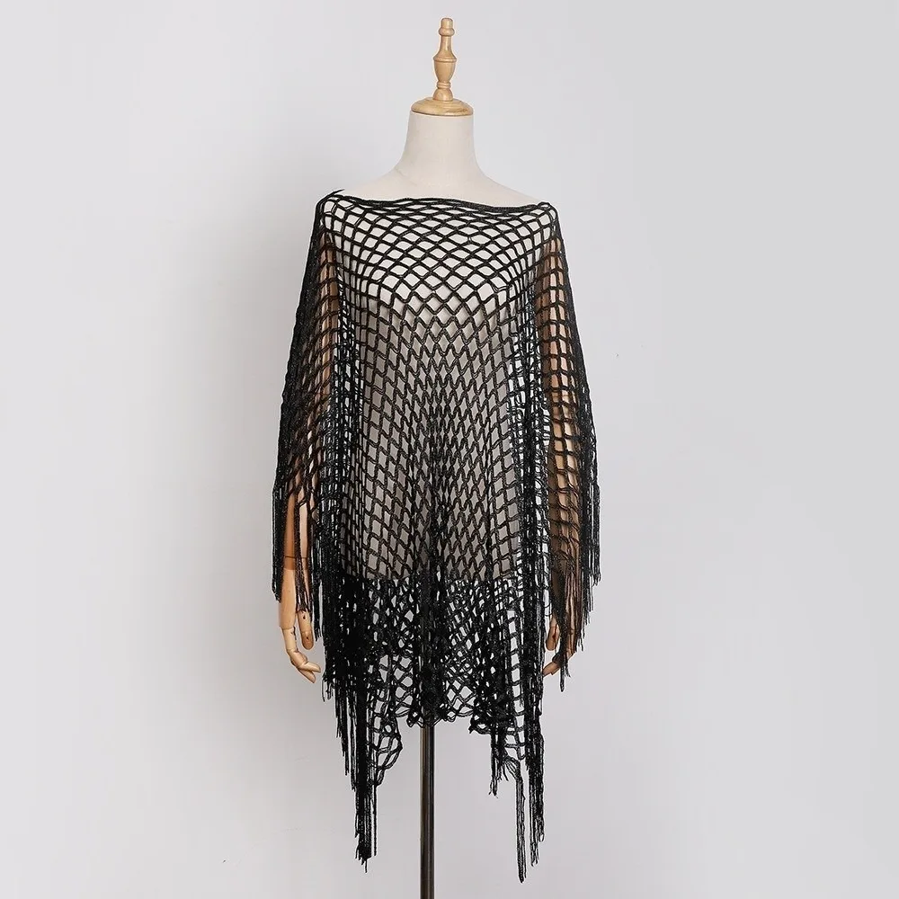 

Повседневные универсальные кружевные шали, однотонные ажурные парео, пляжная накидка для женщин