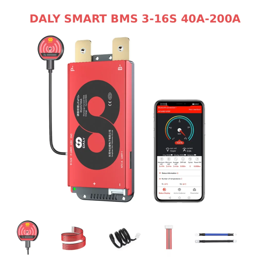 데일리 스마트 BMS 10s 36v 13S 14S 16S 48V Lifepo4 BMS 17... - 1