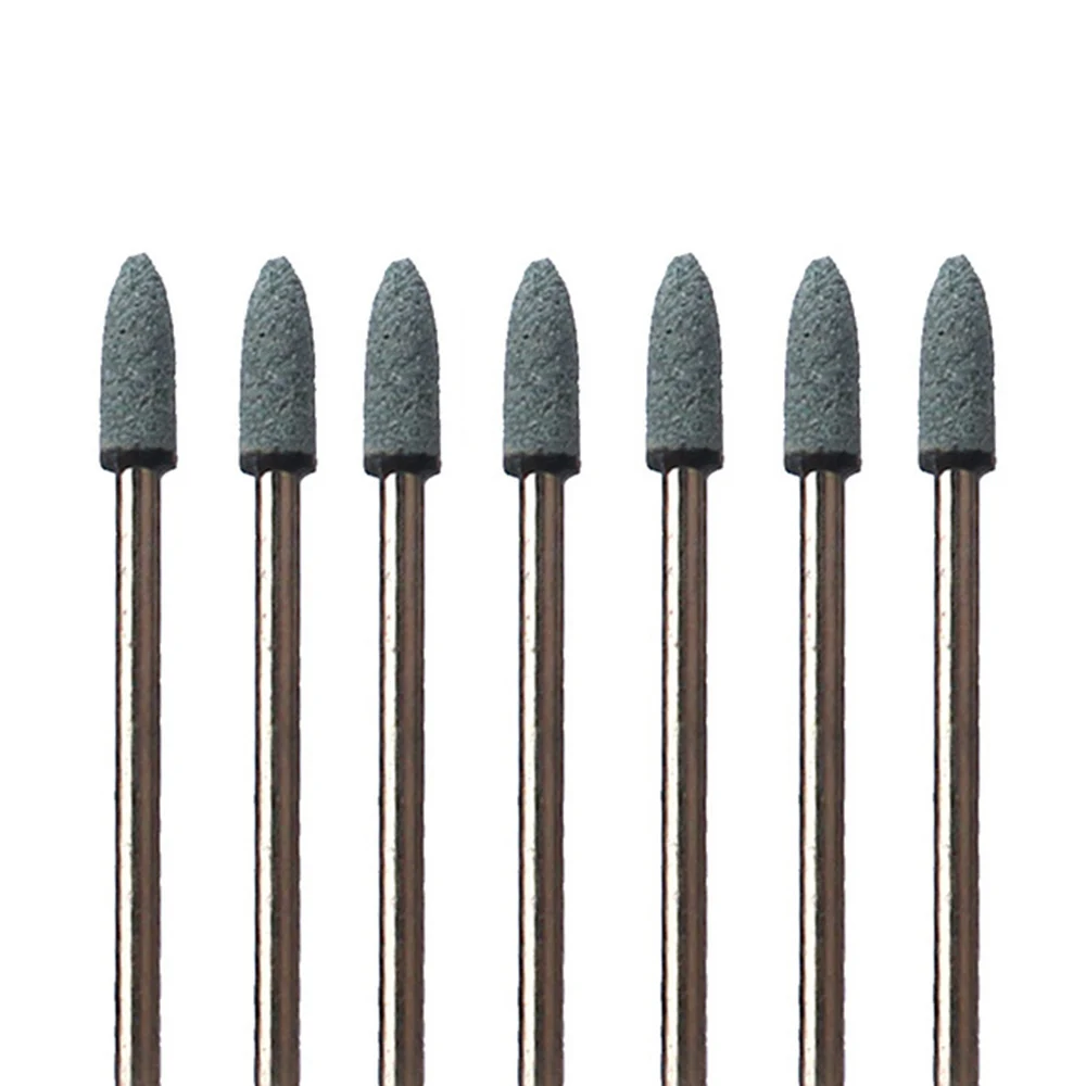 7 piezas de brocas para uñas de piedra de cerámica, fresas para limpieza de cutículas, rebabas, limas para uñas, herramienta de pedicura, accesorios combinados