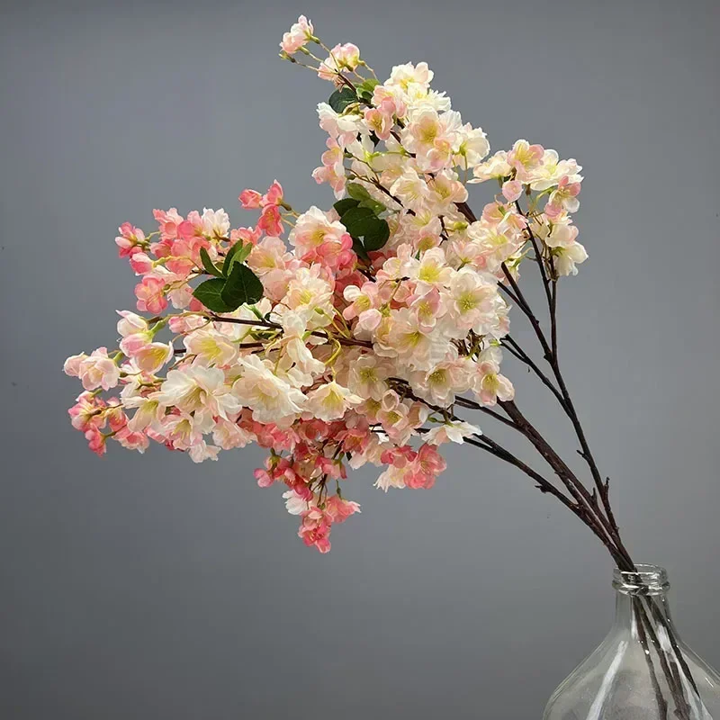 104cm Artificial Flowers Silk Cherry Blossom Green Plant Fake Flower Simulation Pink Cherry Blossom Holiday Party Decoration