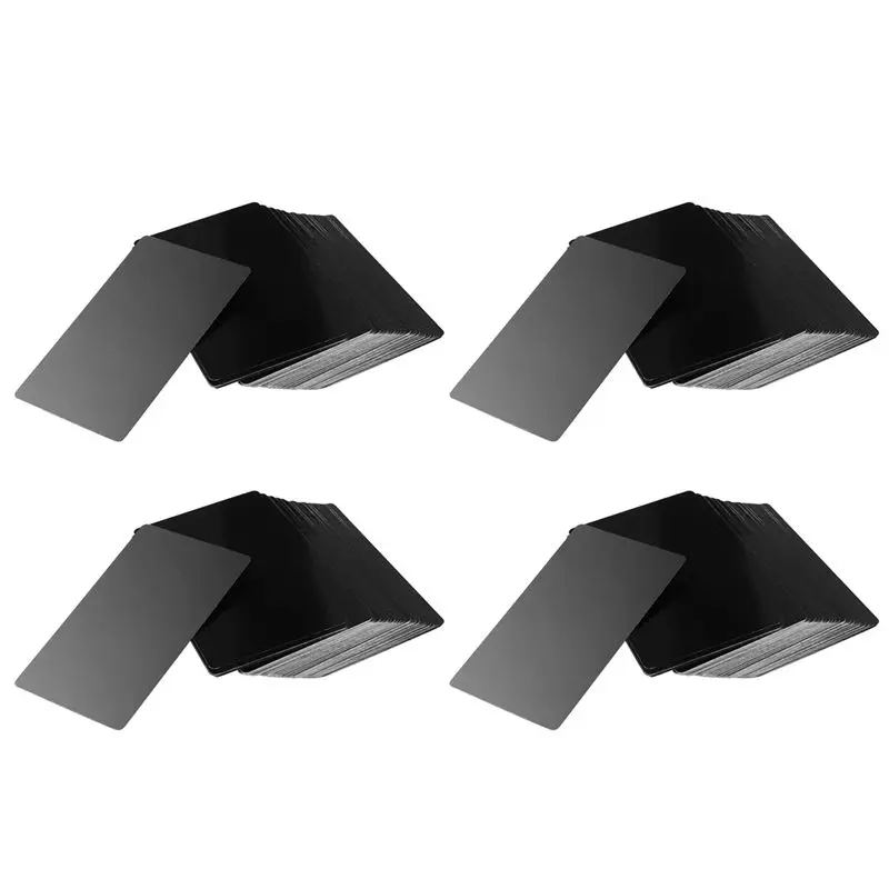 

TFORU-400 шт. черные визитные карточки из алюминиевого сплава для гравировки, металлические заготовки для визиток, толщина 0,2 мм