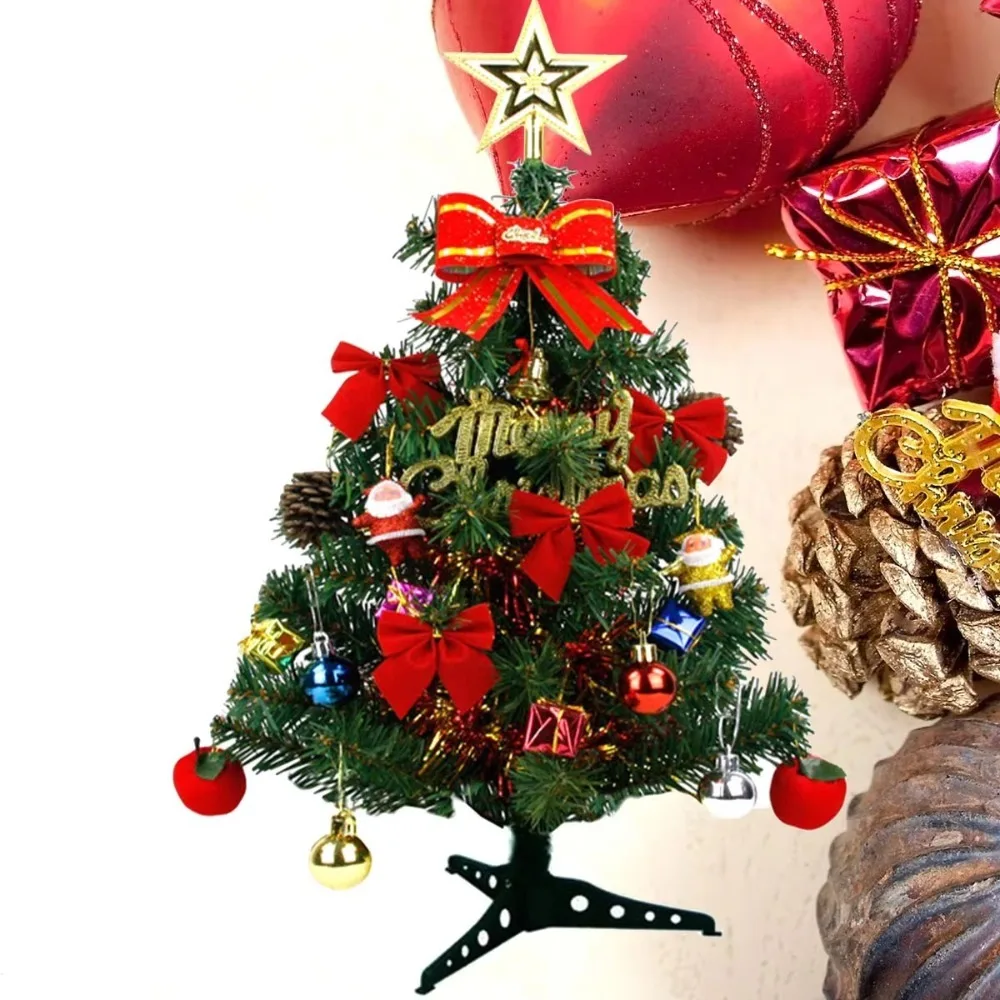 Mini árbol de Navidad de 30/45cm, regalo de Año Nuevo, artesanía artesanal artesanal, adorno de Navidad Artificial, luz LED, árbol de mesa de Navidad creativo, Año Nuevo