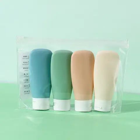 4pcs 60ML 세면용품에 대 한 다채로운 짜기 빈 여행 병 2 Oz 누출 방지 로션 컨테이너