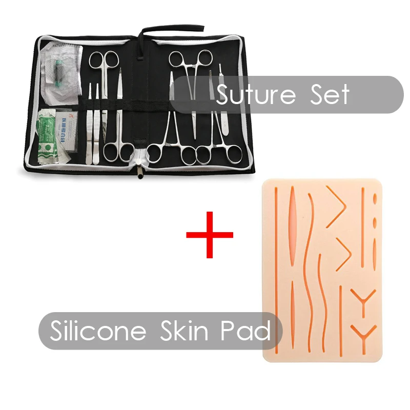 Medical Student Nurse Suture Surgery Practice Kit Surgical Training Set with Silicone Wound Skin Pad Model Teaching Equipment