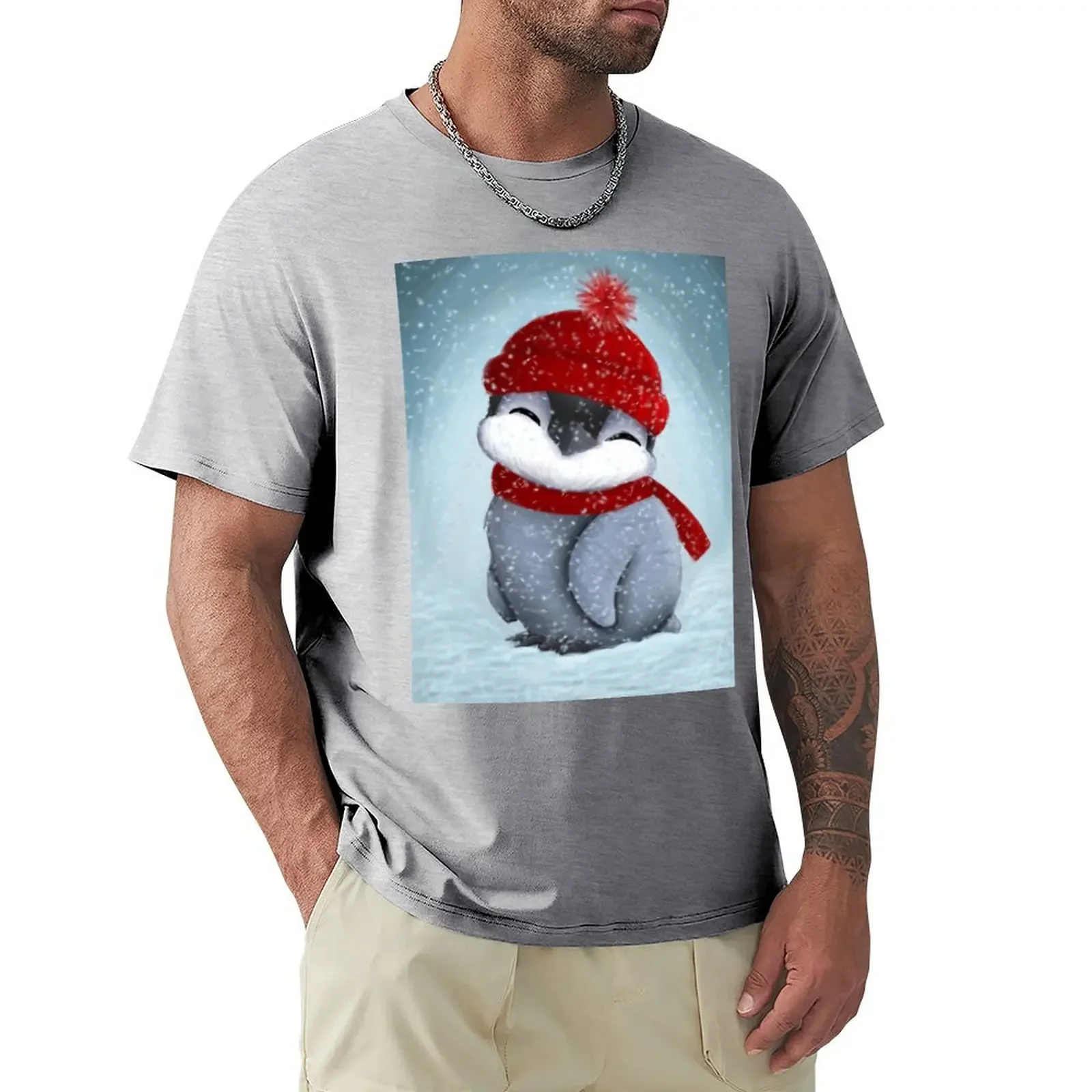 

Baby penguin T-shirt cute clothes customs black t-shirts for men