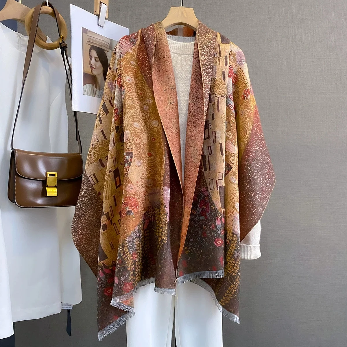 

Новинка 2025 года, зимний женский шарф из искусственного кашемира, осенне-зимний утолщенный модный теплый и универсальный шарф, шаль