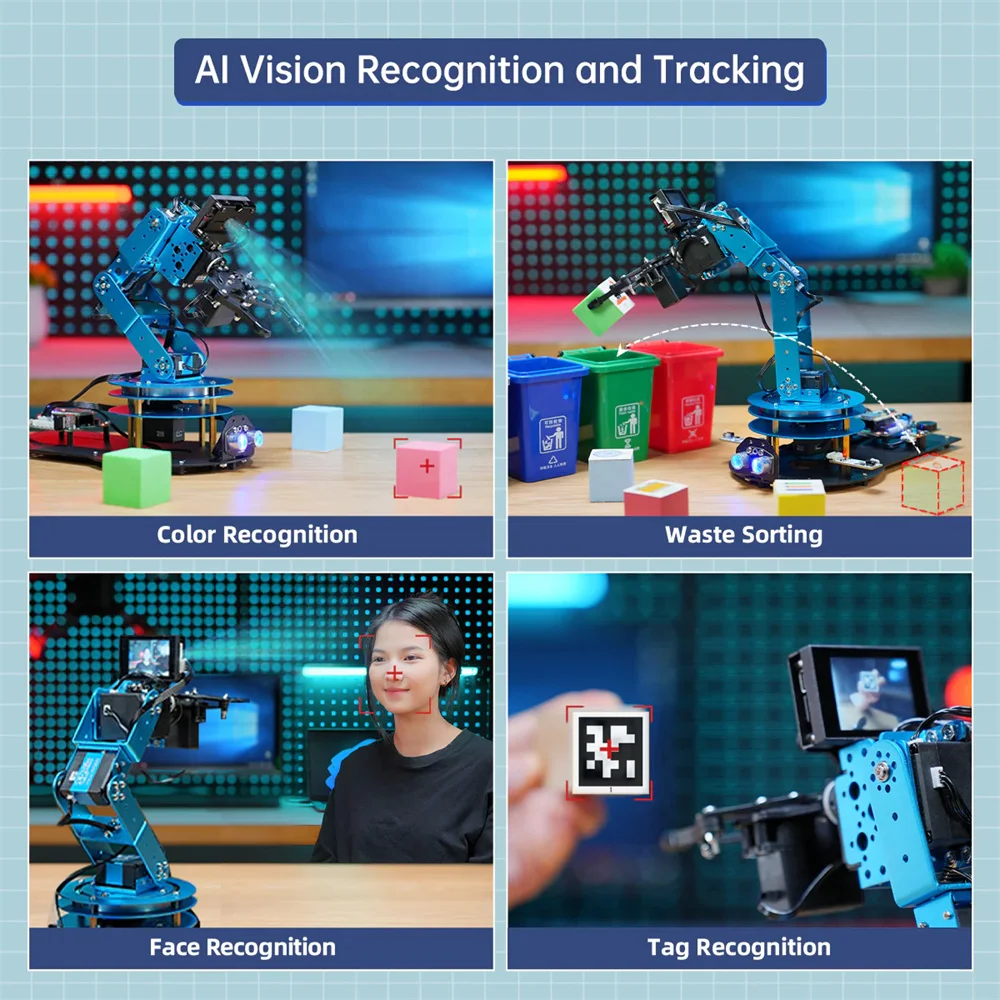 Hiwonder 6 DOF Robot Arm LeArm Visual Speech Manipulator Mechanical Arm STM32/51/ESP32 Open Source Program Robot