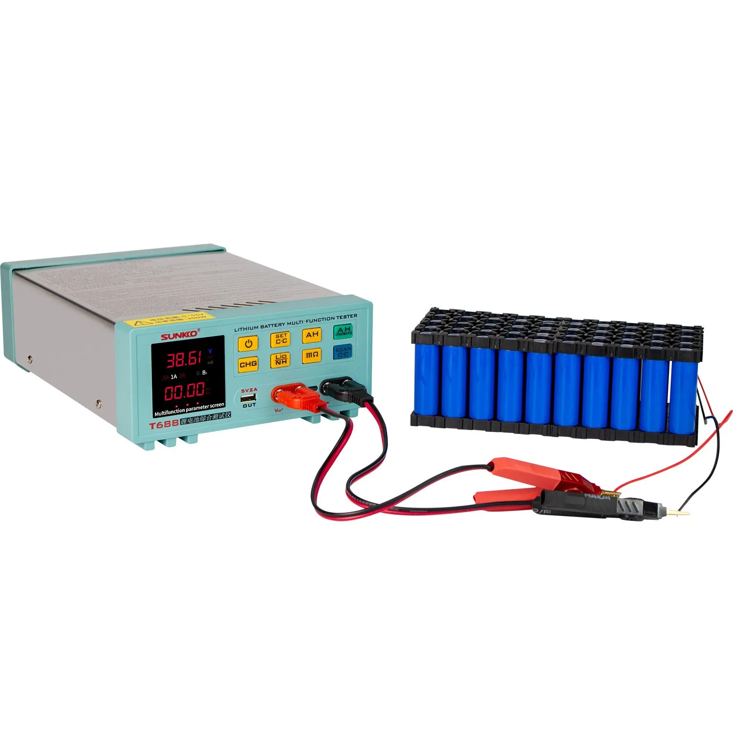 T-688 0-55V Lithium Battery Group Multi-function Tester for Internal Resistance/Voltage/Capacity Testing