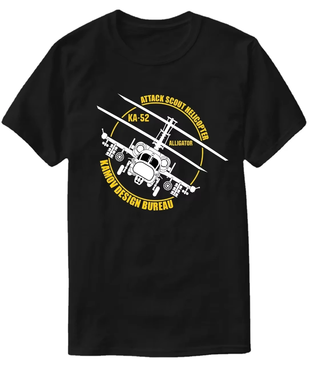 2026 Soviet Russia Army Ka-52 Alligator Attack Helicopter T-Shirt Premium Cotton Short Sleeve O-Neck Men