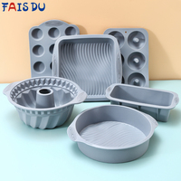 FAIS DU Gray Silicone Mould Set For Pastry Cake Mould Bakeware Dessert Tools Muffin Rectangular Bread Cupcake Baking Accessories