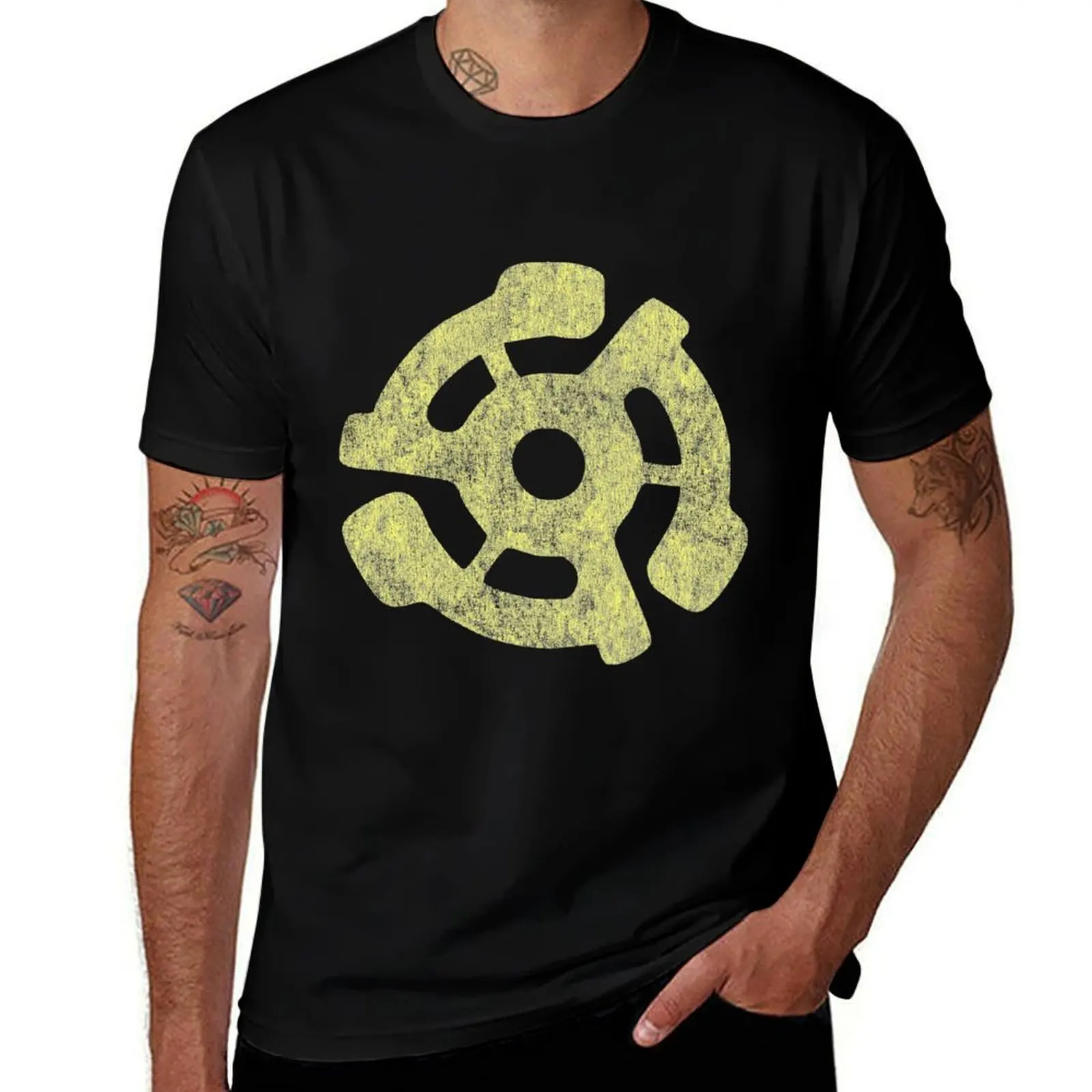 45 RPM Record Adapter T-Shirt Sweat Resistant Workout Tee Shirt
