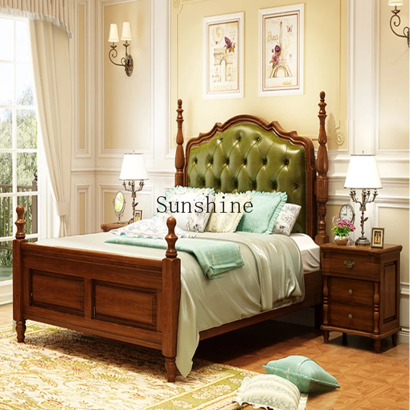 

Square bed all solid wood room 1.8 meters double bed