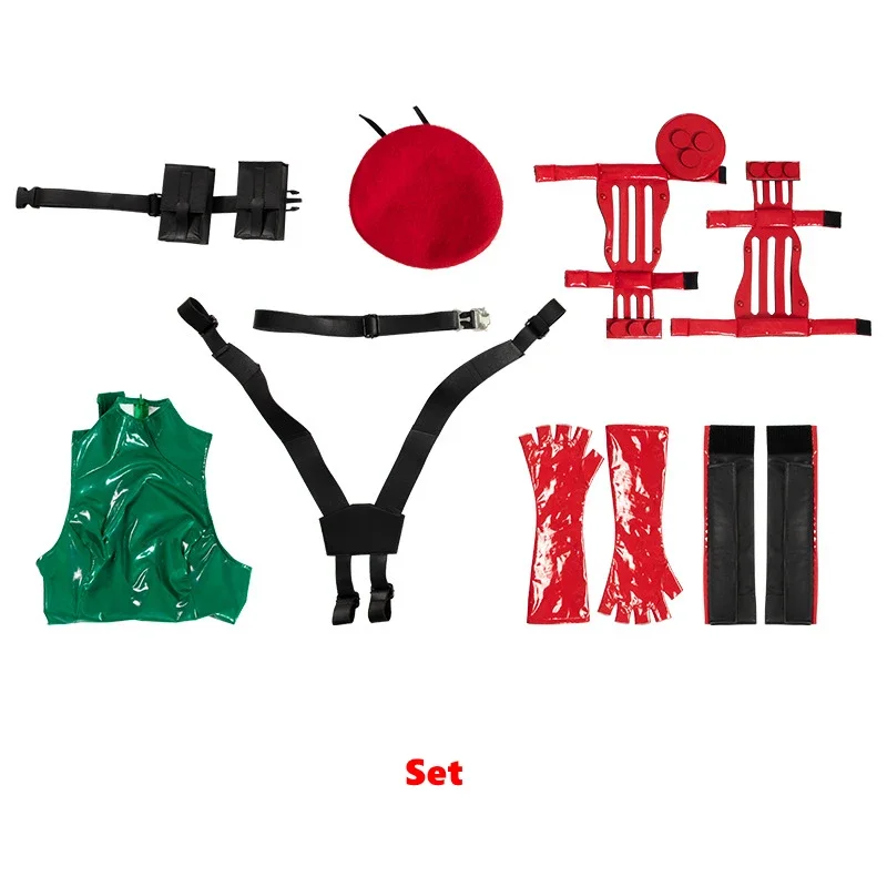 Fighting Game SF Cammy White Cosplay Leather Suit Bikini Bodysuit Glove Hat Strap Wig Stocking Halloween Costumes Women Jumpsuit