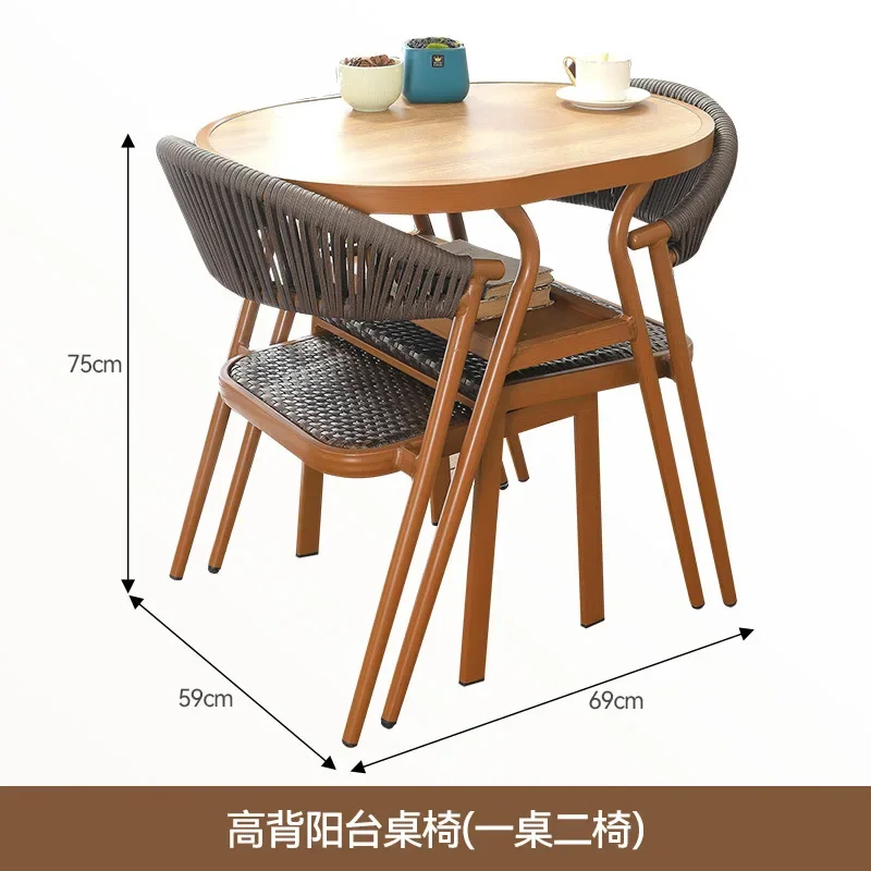 Outdoor furniture PE rattan chair leisure chair balcony three-piece set B & B courtyard storage table, chair coffee table combi