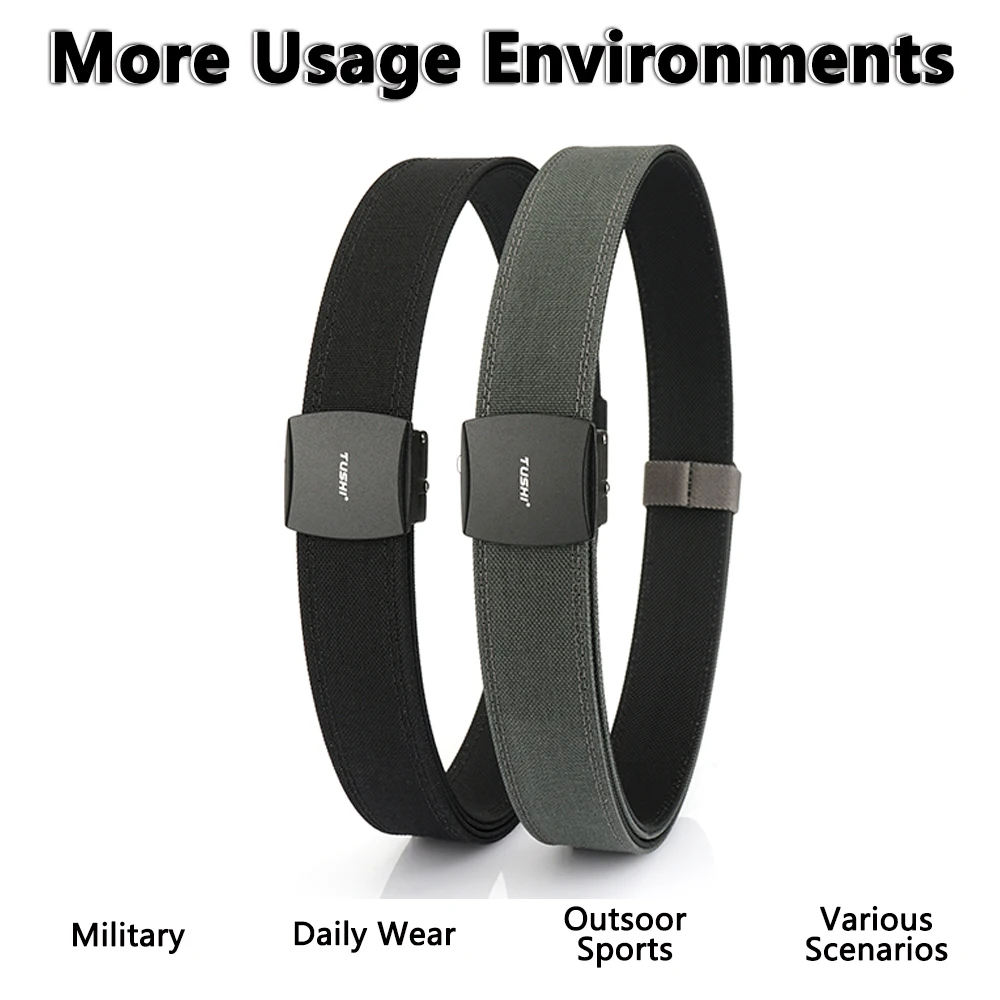 TUSHI Cintura da uomo militare dura Fibbia a sgancio rapido Cintura tattica multi-dimensione per uomo Cintura unisex Cintura da esterno Accessori IPSC