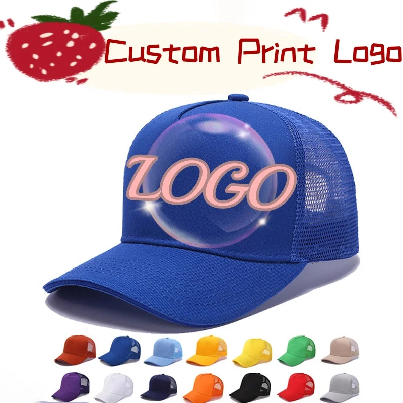 Customized Printed Logo High-Quality Baseball Cap Duck Tongue Mesh Hat Advertising Caps Suitable For Both Men And Women